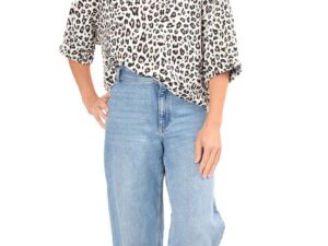Leinen Viskose Mischung, Leo Beige Schwarz – Bild 5