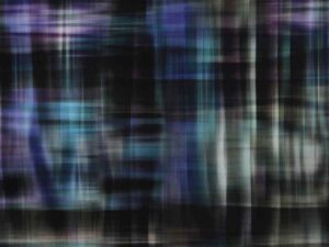 Baumwolle Satin, grafische Musterung Schwarz Blau Lila