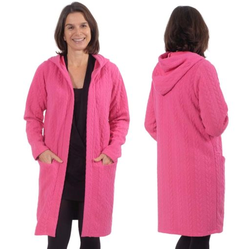 Schnittmuster Jacke Zopfmuster Pink