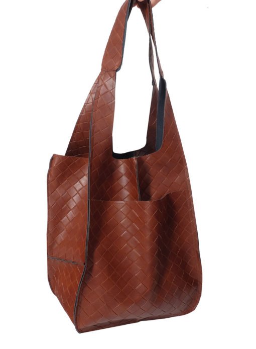 Flechtleder Aruna Braun Tasche Shopper 1