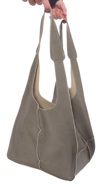 Flechtleder Aruna Taupe Kunstleder Tasche Shopper