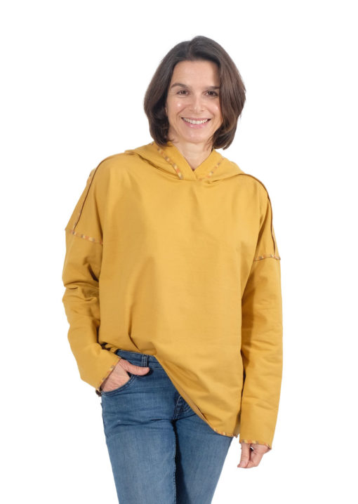 Aniela Sweatshirt Hoodie French Terry Senf