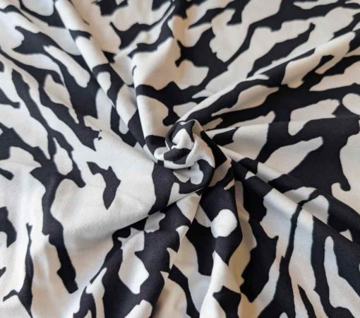 Jersey Viskose Schwarz Weiß - 1