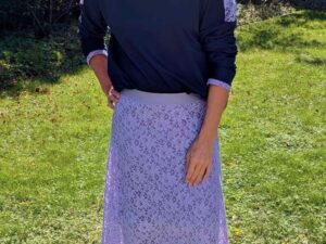 Spitzenstoff Meterware - Lila und Orange – Bild 4