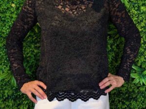Jersey, dehnbare Spitze, Schwarz – Bild 6