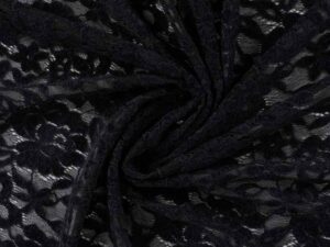 Jersey, dehnbare Spitze, Schwarz