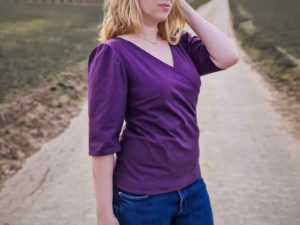 vSchnittmuster Shirt Annina Jersey lila - wickelshirt