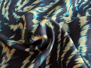 Viskose Stoff, Zebra Grün Blau – Bild 3
