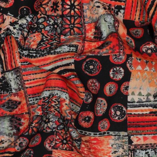 05348.001_Viskose Ethno Rot Schwarz Orange