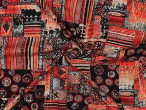 05348.001_Viskose Ethno Rot Schwarz Orange
