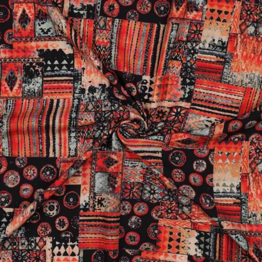 05348.001_Viskose Ethno Rot Schwarz Orange