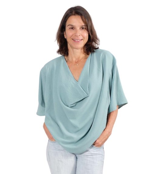Nene Viskose Weiß Wasserfallshirt