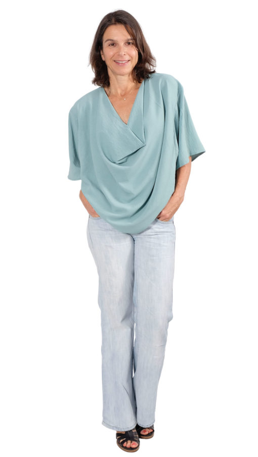 Nene Viskose Weiß Wasserfallshirt