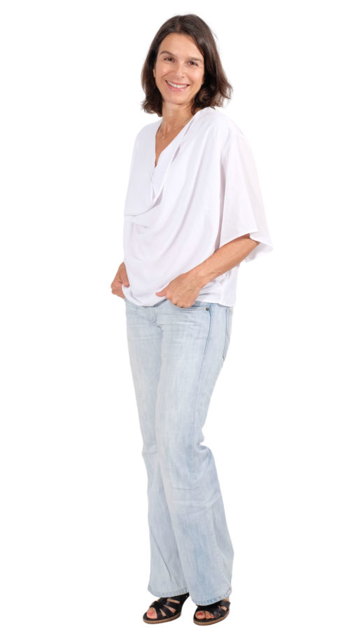 Nene Viskose Weiß Wasserfallshirt