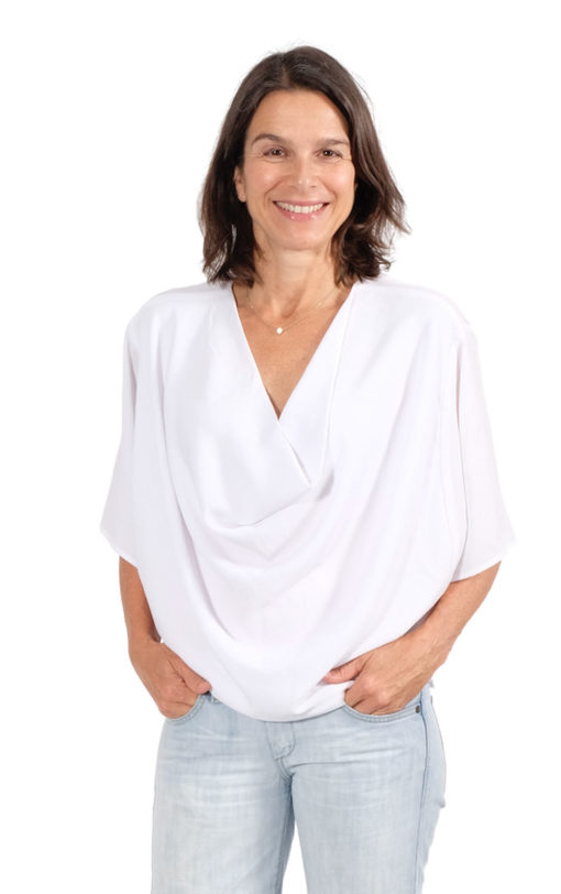 Nene Viskose Weiß Wasserfallshirt