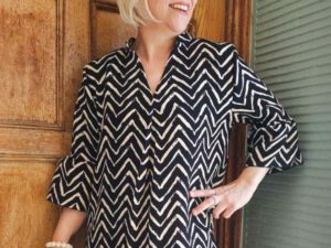 Schnittmuster Kleid Jaina Viskose Zackenmusterung 1 - 1