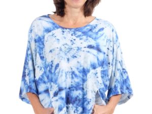 Schnittmuster Viskosejersey blau Halina