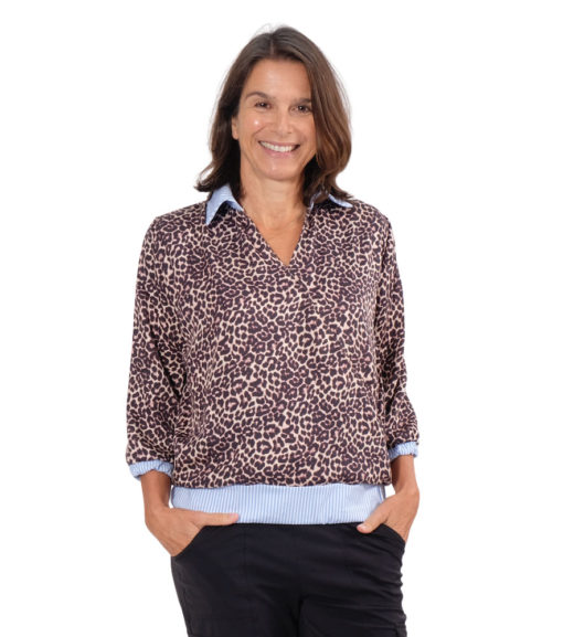 Nalvia Bluse Leo Viskose Kragen