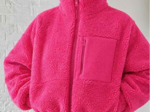 Teddystoff Neon Pink - Double Face – Bild 7