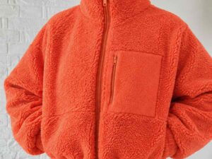 Teddystoff Neon Orange - Double Face – Bild 6
