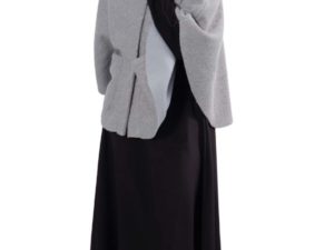 Poncho Elif Teddy Blaugrau Schnittmuster