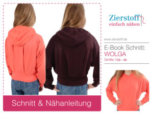 wolga Schnittmuster Hoodie Falte