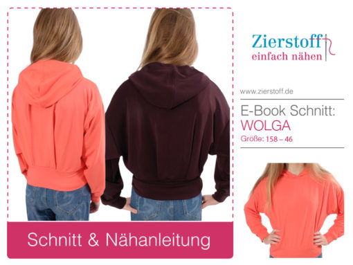 wolga Schnittmuster Hoodie Falte