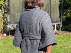 Woll Boucle Stoff, unifarben Grau – Bild 3