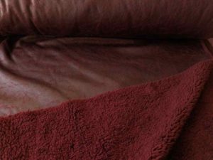 Double Face Teddystoff Bordeaux - 1