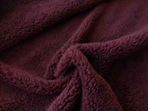 Double Face Teddystoff Bordeaux - 1