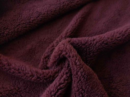 Double Face Teddystoff Bordeaux - 1