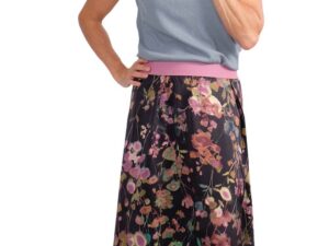 Blumen Satin Viskose - Stoffpaket Rock Ayla – Bild 5