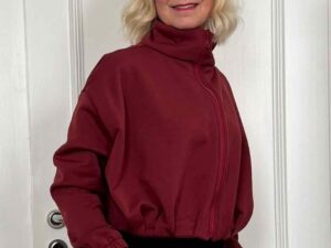 Schnittmuster jacke Lyra Sweat Bordeaux - 2