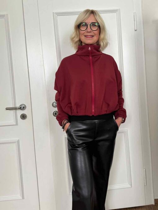 Schnittmuster jacke Lyra Sweat Bordeaux - 2