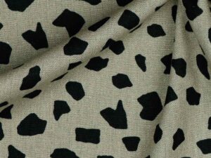 Viskose Tupfen Musterung Taupe Schwarz