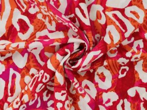Viskose Leo Musterung Pink Orange