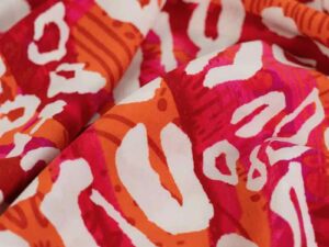 Viskose Leo Musterung Pink Orange – Bild 3