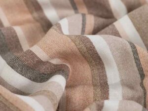 Viskosestoff - Retro Streifen Beige Ecru Taupe – Bild 3