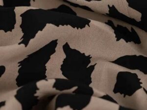 Viskose Leo Musterung Taupe Schwarz – Bild 3