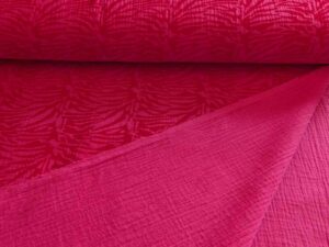 Musselin Zebra Blumen Pink Grün Blau - 1