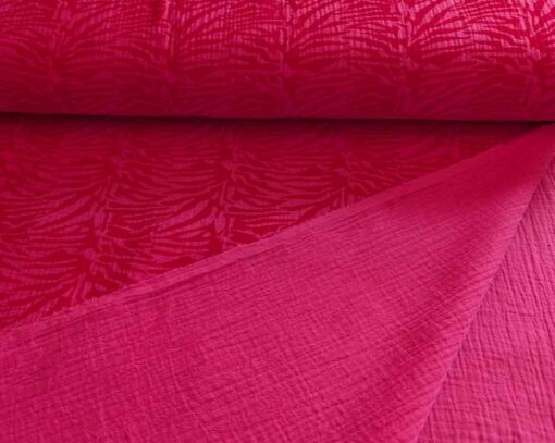 Musselin Zebra Blumen Pink Grün Blau - 1