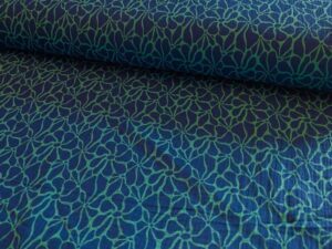 Gauze, Musselin - Blau Türkis - Blumen – Bild 1