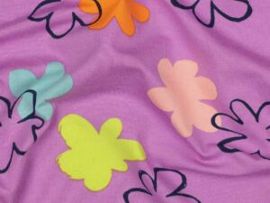 Jersey, Blumen gezeichnet auf Fuchsia – Bild 2