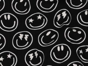 Jersey, Smileys auf Schwarz