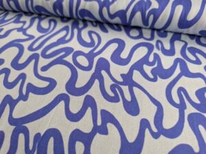 Viskose Satin, grafisches Muster Hellblau / Blau – Bild 6