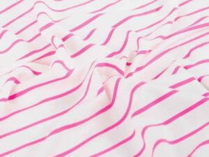 French Terry, Sommersweat, Streifen Neon Pink