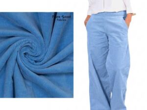 Nähpaket Hose Carolina - Feincord Blau inkl. Schnittmuster auf Papier