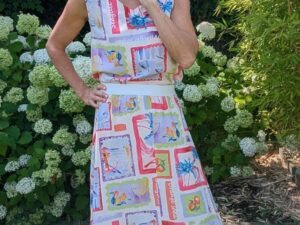 Viskosestoff, Patchwork, Bilder auf Ecru – Bild 4