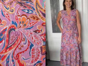 Nähpaket Kleid Safia - Viskose Crepe Fuchsia,  inkl. Schnittmuster auf Papier