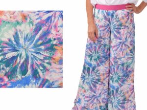 Stoffpaket Hose Sora - Viskose Dull, Farbexplosion bunt inkl. Gummiband